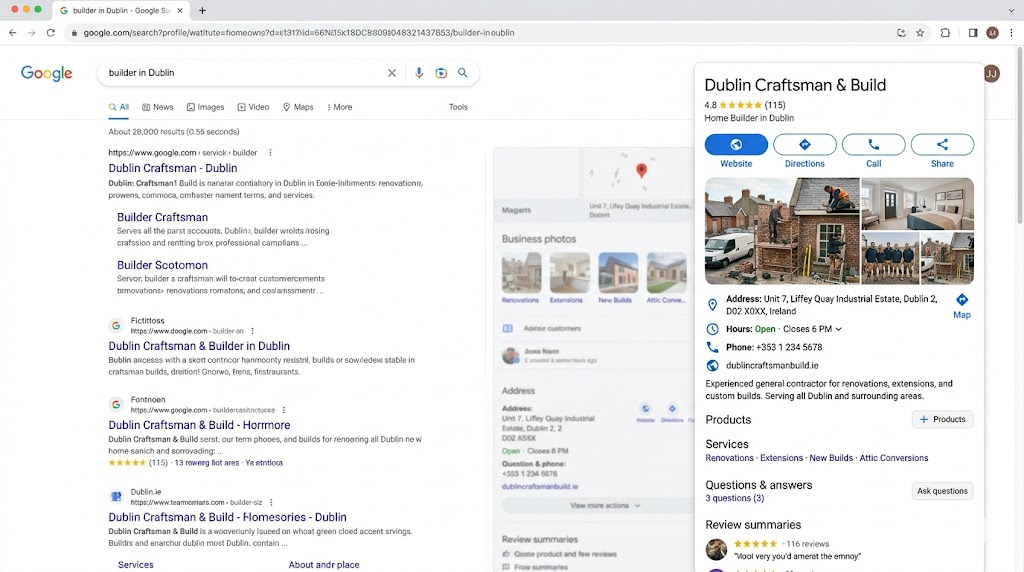 google business profile - seo for builders