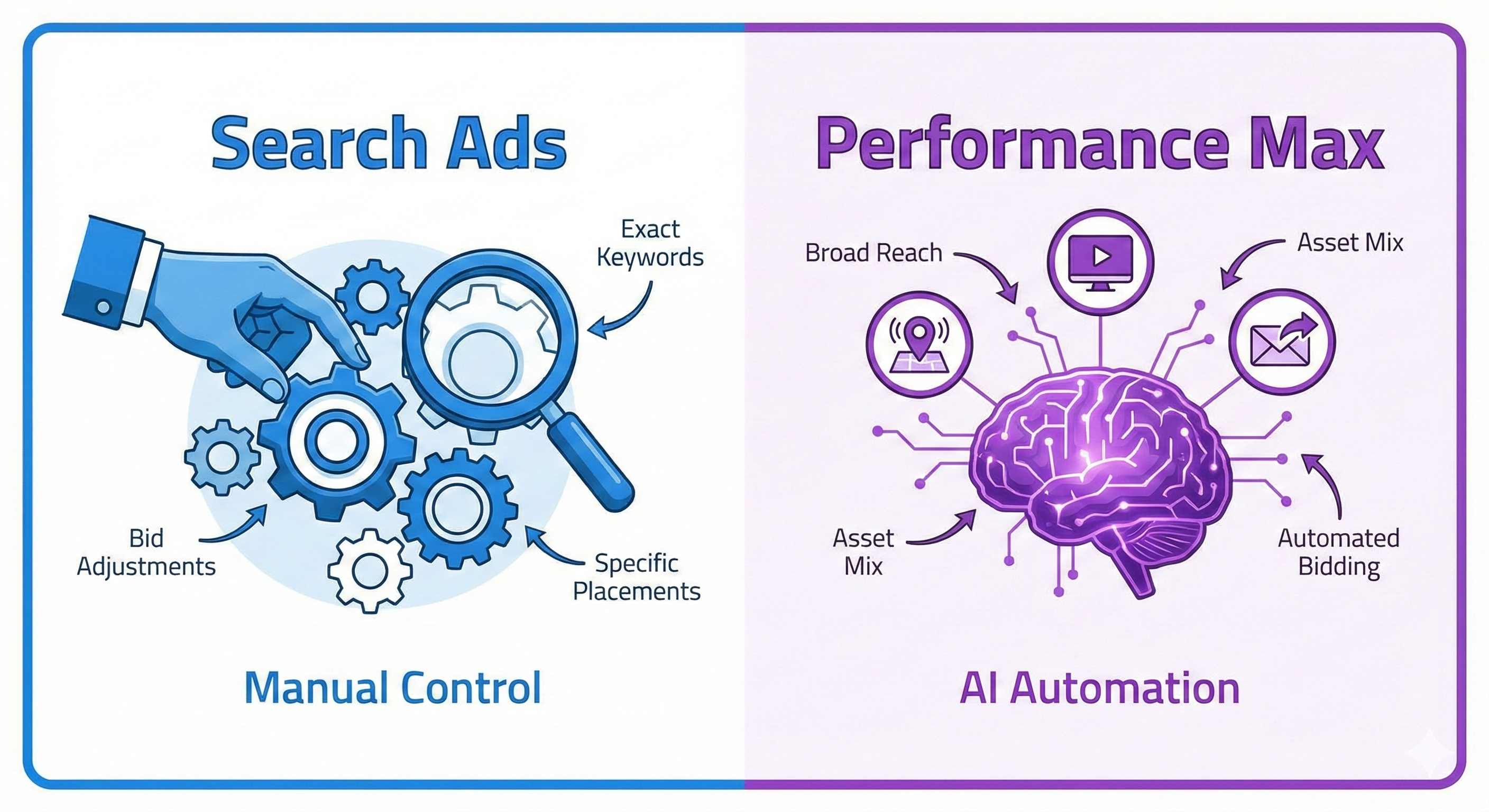search ads vs performance max - hello digital dublin