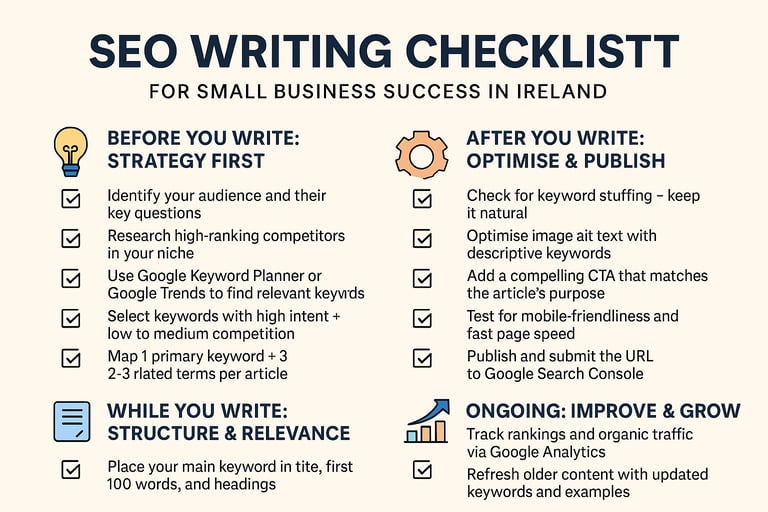 seo writing checklist - hello digital